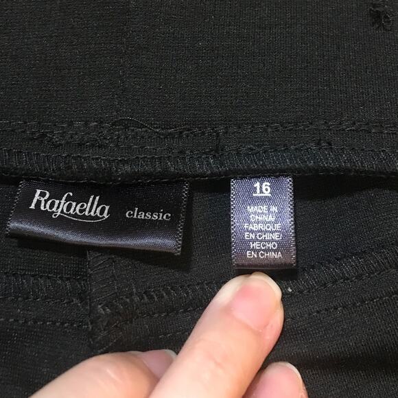 Rafaella Classic Black High Rise Slim Stretch Slacks 16 - Picture 3 of 6